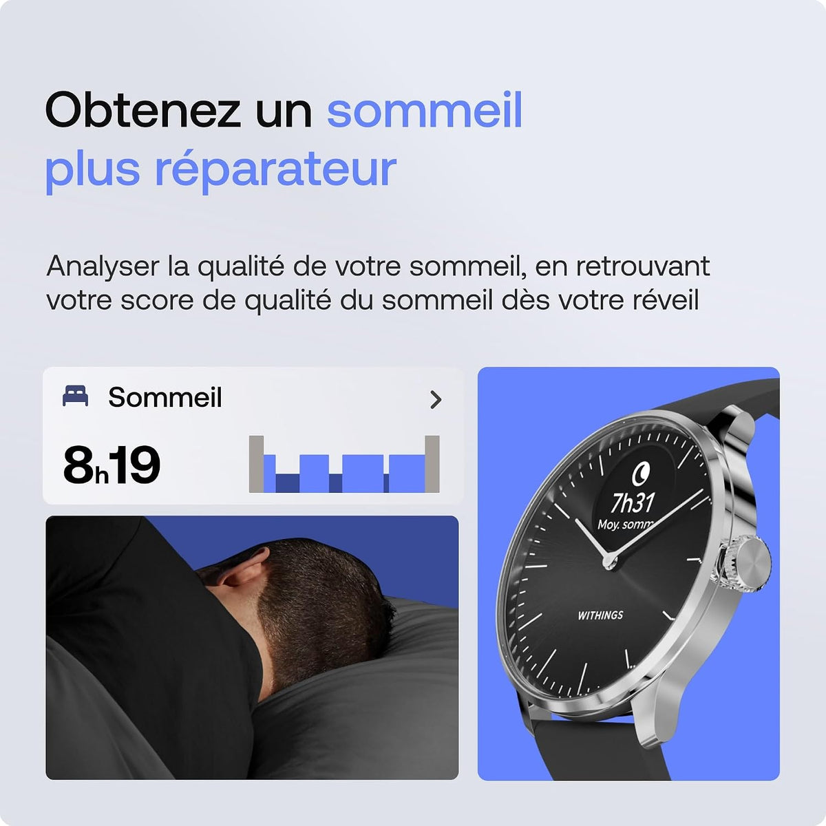 Withings ScanWatch Light - Hybrid Smart Watch, Heart Rate Tracker, Fitness Tracker, Bike Tracker, Sleep Tracking