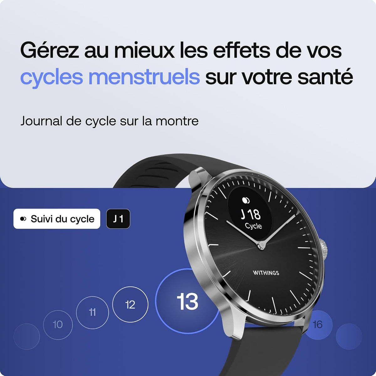 Withings ScanWatch Light - Hybrid Smart Watch, Heart Rate Tracker, Fitness Tracker, Bike Tracker, Sleep Tracking