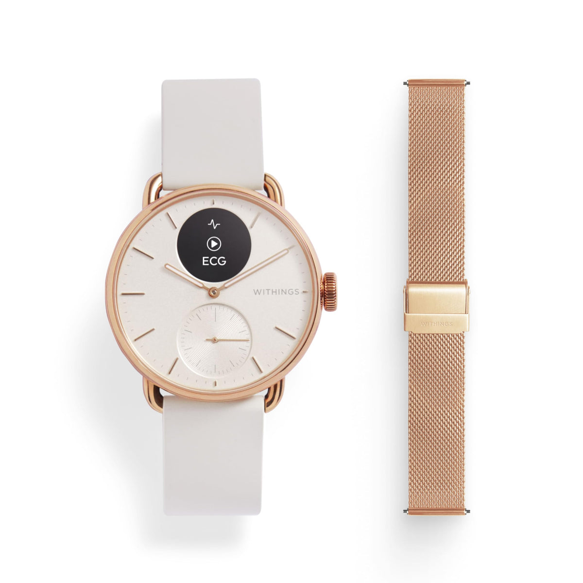 Withings ScanWatch 2, Hybrid Smartwatch, ECG, 42 mm, White
