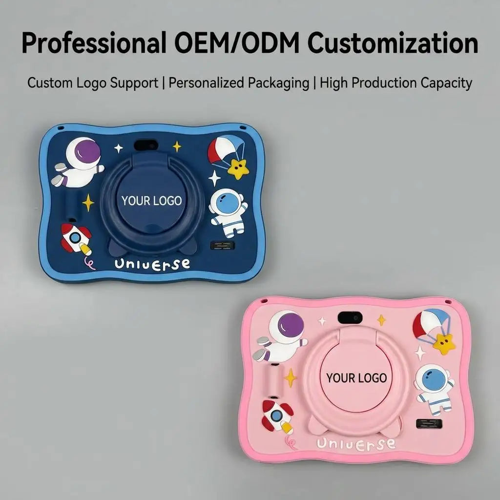 New Portable 7 Inch Android 12 Kids Tablet 2GB+2GB RAM 32GB Memory Educational for Child with Soft Silicone Cover Wi-Fi
