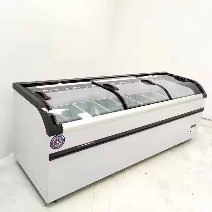 Commercial Refrigeration Equipment for Supermarkets - Vertical Display Freezer Island Freezer
