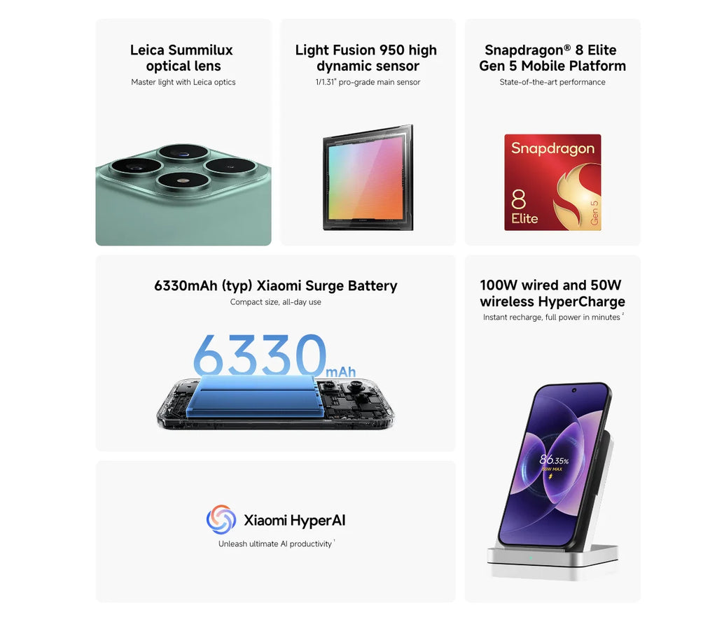 Xiao mi 17 Global Version Smartphone Snapdragon Flagship Chip Large AMOLED Display Long Lasting Battery 5G Mobile Phone