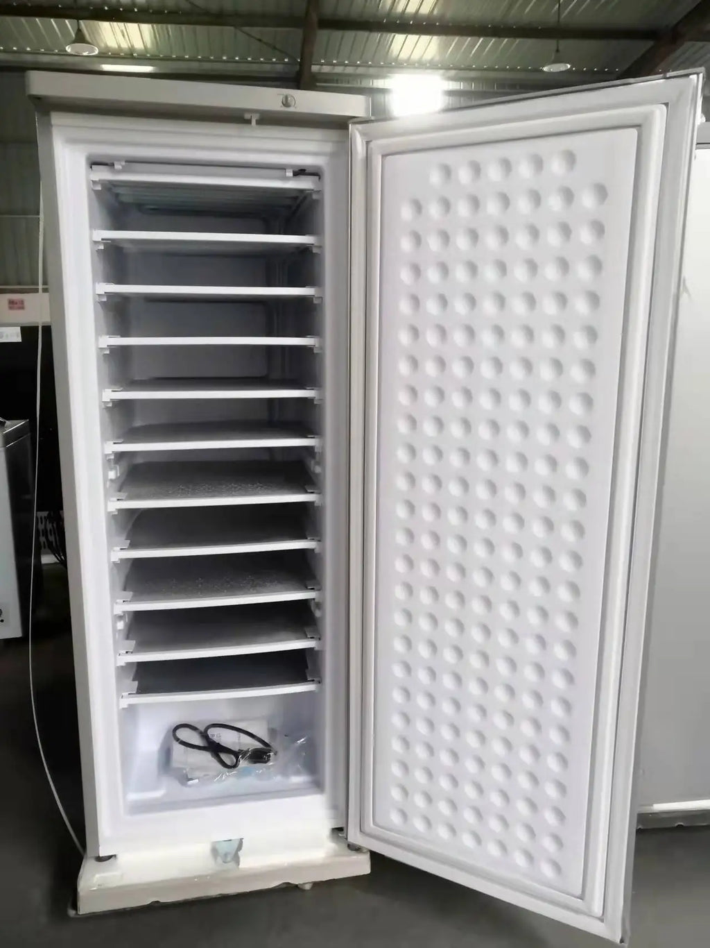 198L DC 24V Commercial Ice Block Bag Maker Ice Making Machine Refrigerator Upright Freezer Solar Panel Gel Battery 70kg/24 Hours