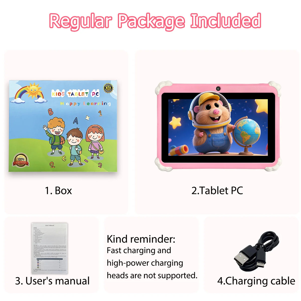 Wholesale 7-Inch Kinds Kid's Tablet PC with 3000MAH Battery 1024x600 Resolution MTK Quad Core at a Great Price