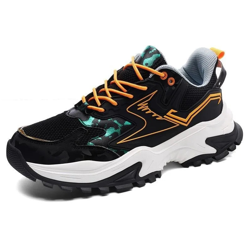 Men's Trendy Round Toe Breathable Mesh Running Shoes Fashionable Casual Walking Style Chunky Shoes