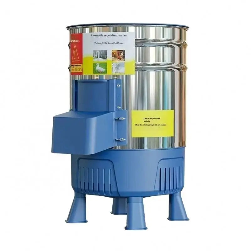 220V Stainless Steel Thick Barrel Electric Vegetable Shredder Cutter Slicer for Veg Fruit Potato Onion Poultry Livestock Grass