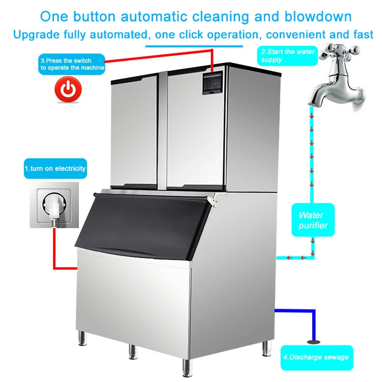 High Output 1 Ton Ice Cube Maker /big Cube Ice Machine