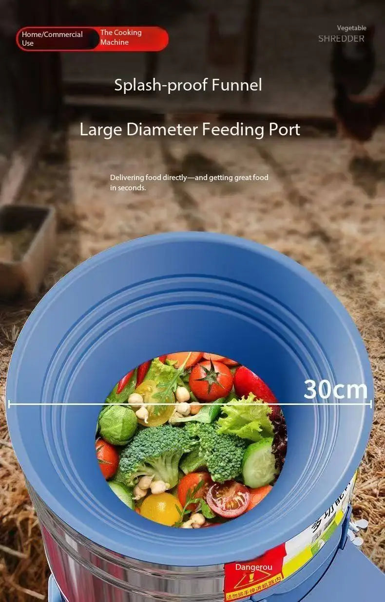 Multifunctional Vegetable Grass Chopper Electric Thickened Barrel Forage Cutter for Livestock Poultry Feeding