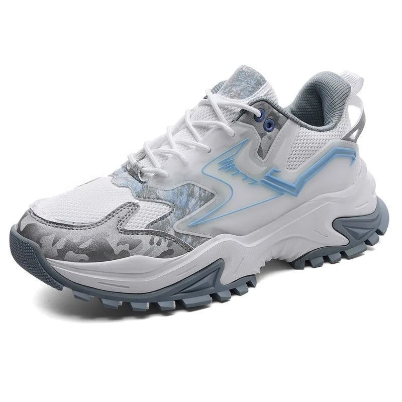 Men's Trendy Round Toe Breathable Mesh Running Shoes Fashionable Casual Walking Style Chunky Shoes