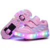 Multi Color LED Skate Shoes Retractable Hidden Four Wheel Construction Dual Purpose Walking Skating for  Outdoor  Entertainment