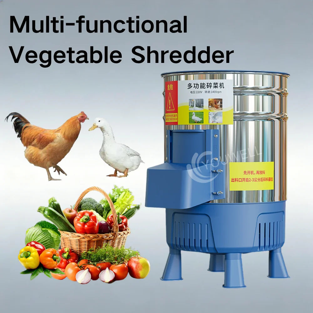 New Stainless Steel Vegetable Chopper Shredder Machine High Efficiency 2 Ton/H Capacity Electric Poultry Livestock Animal Feed