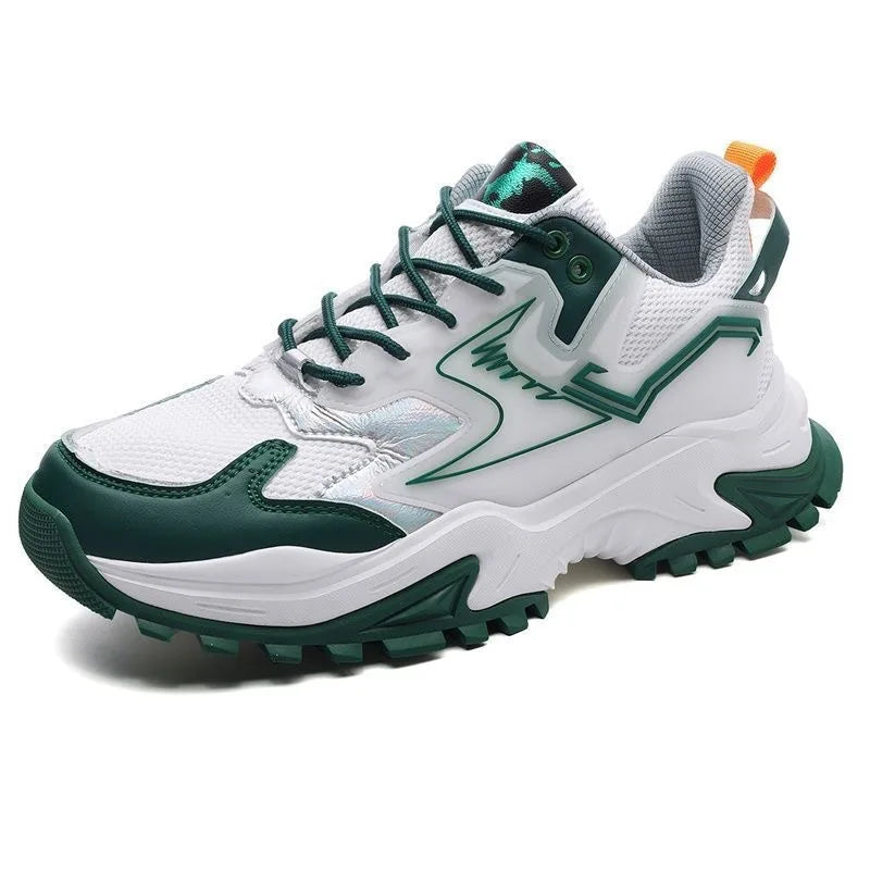 Men's Trendy Round Toe Breathable Mesh Running Shoes Fashionable Casual Walking Style Chunky Shoes
