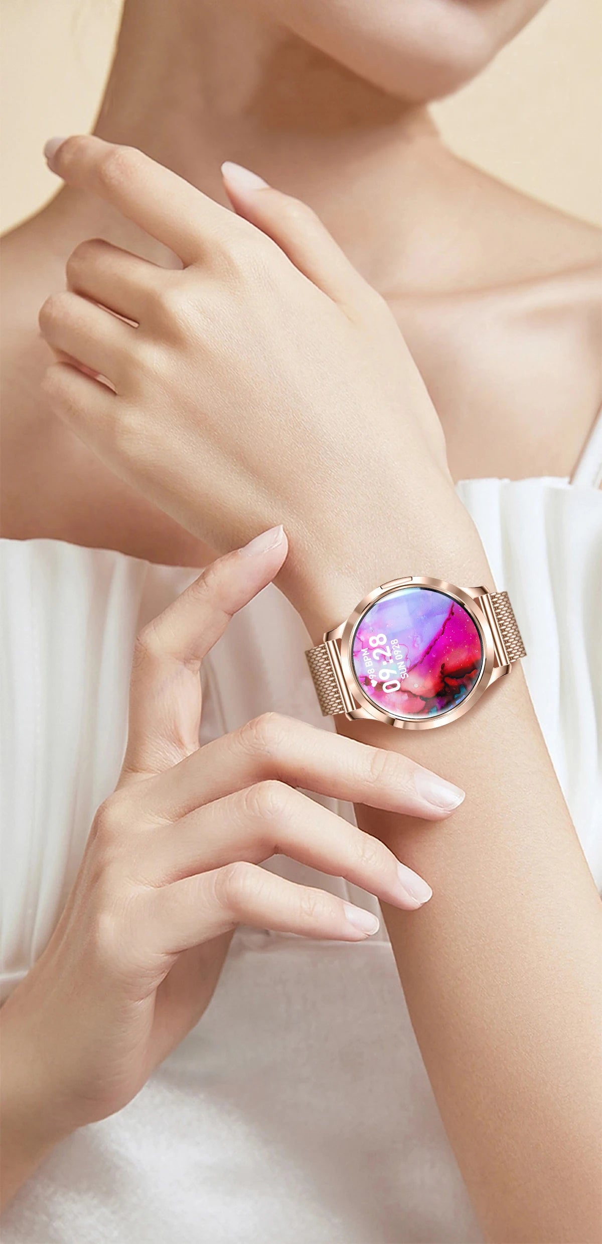 New Smart Watch Women 1.32"Ultra-thin AMOLED HD Screen Sport Fitness Bracelet Custom Watch Face Bluetooth Call Luxury Smartwatch