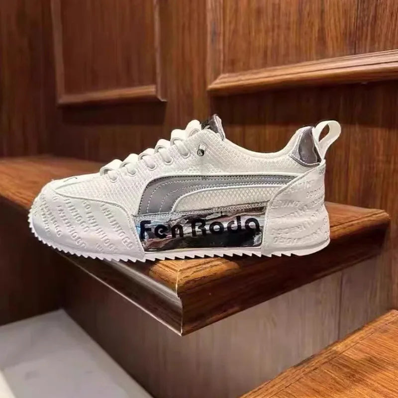 Sneakers Casual Mens Designer Cover Bottom Board Shoes Fashion Leather Fabric Breathable Increased Internal Platform Sport Shoes