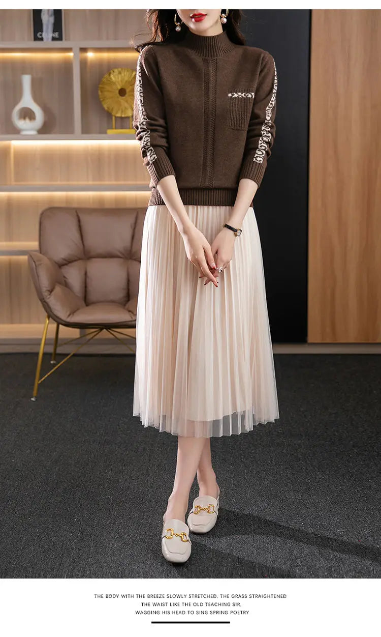 Pull Femme New High Collar Ladies Pullovers Long Sleeve Autumn Winter Knitwears Vintage Warm Sweaters For Women 2026 Bottom Tops