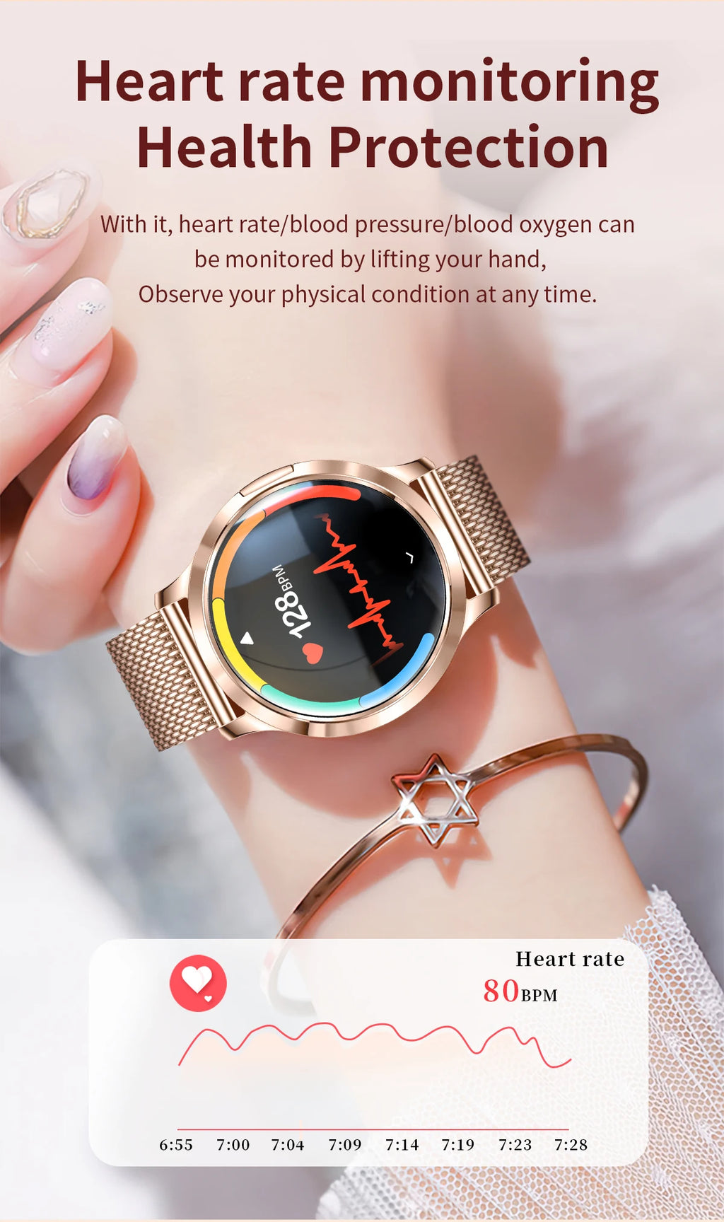 New Smart Watch Women 1.32"Ultra-thin AMOLED HD Screen Sport Fitness Bracelet Custom Watch Face Bluetooth Call Luxury Smartwatch