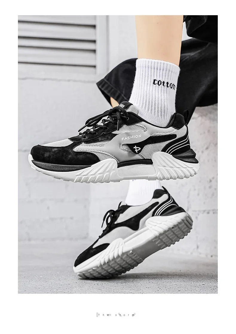 Spring Fashion Mesh Breathable Man Shoes Outdoor Non‑slip Running Sneakers Versatile Lightweight Comfortable Casual Sports Shoes