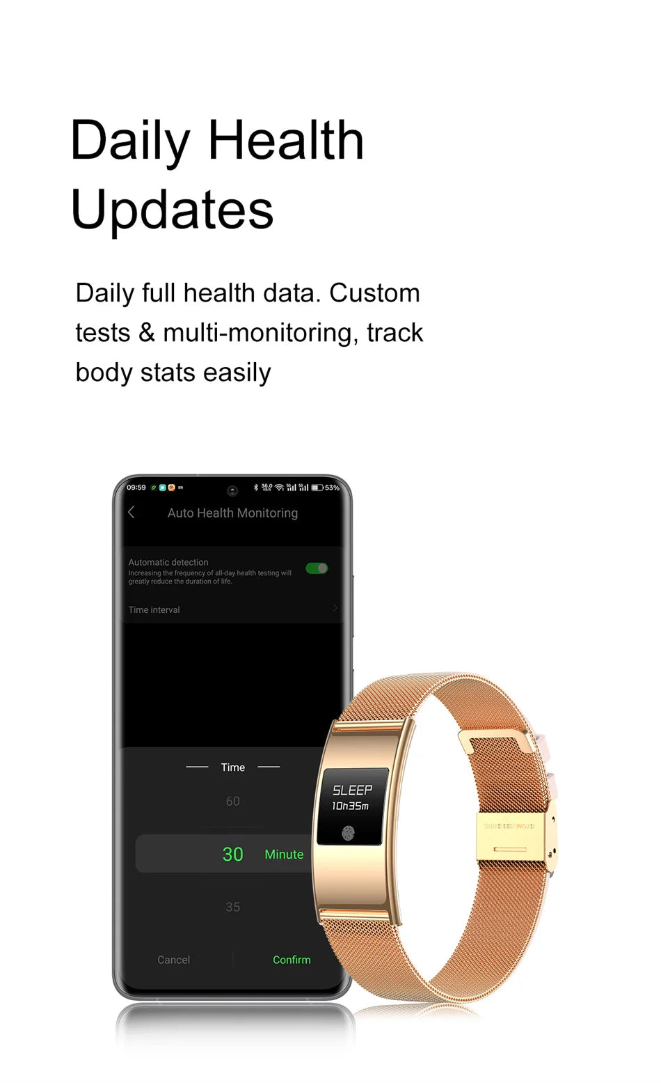 2026New 4.9mm Ultra-Thin SmartBracelet 24/7Health Monitoring IP68 Waterproof  Sports Mode Bluetooth Call Smart Bracelet Women