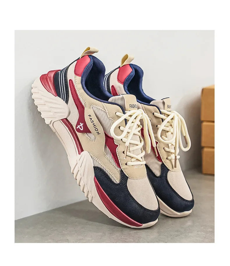 Spring Fashion Mesh Breathable Man Shoes Outdoor Non‑slip Running Sneakers Versatile Lightweight Comfortable Casual Sports Shoes