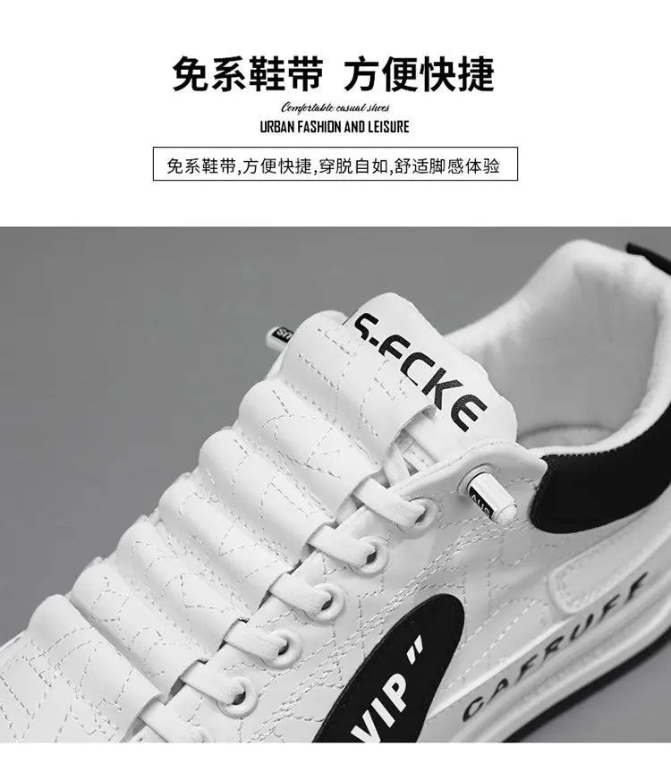 Sneakers Casual Men Retro Running Shoes Fashion Microfiber Leather Fabric Breathable Height Increased Flat Platform Board Shoes