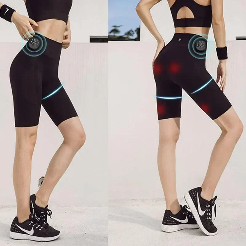 High Waist Shorts Yoga Pants with EMS Muscle Stimulator Buttock Ultimate EMS Stimulator 8 Modes 19 Intensity Levels Presoterapia