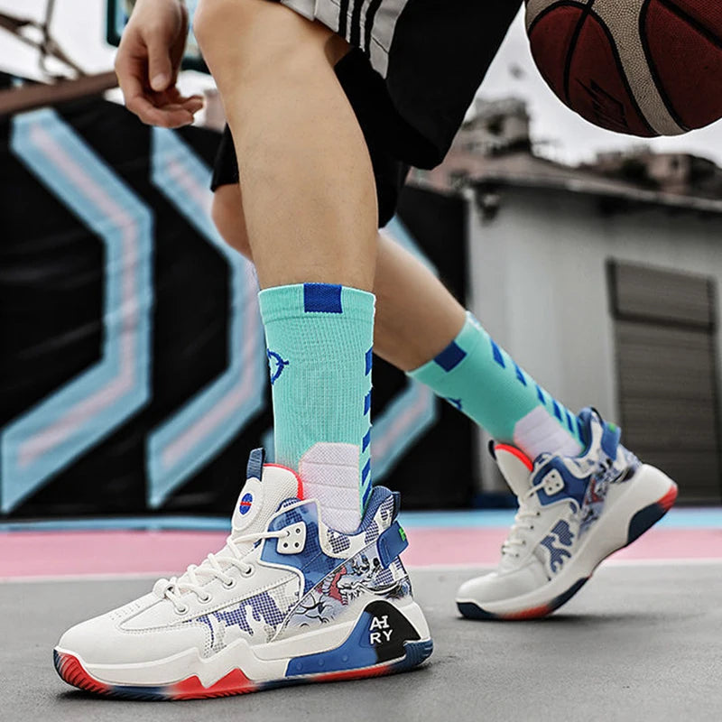 Men's Sneaker High Top Basketball Shoes New Casual Anti-slip Sport Breathable Running Shoes Style Unisex EEE