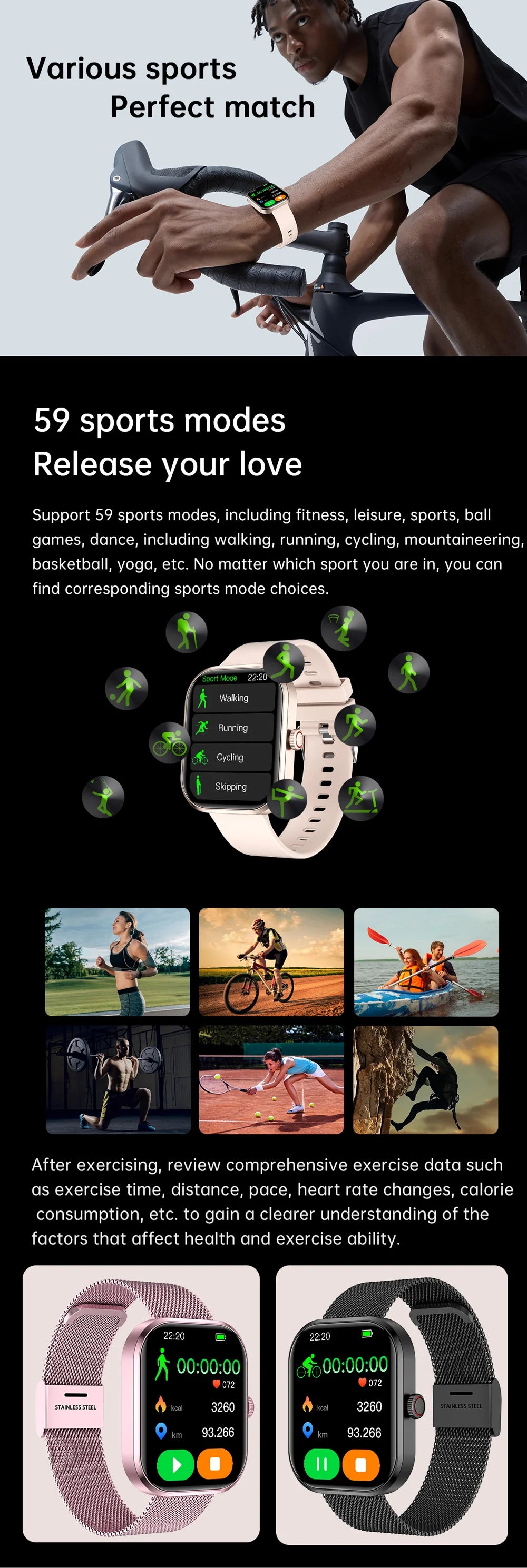 LIGE Smart Watches Ladies Bluetooth Call Sport Bracelet for Android IOS Women‘s Health Monitor Gift Music Clock Smartwatch Pink