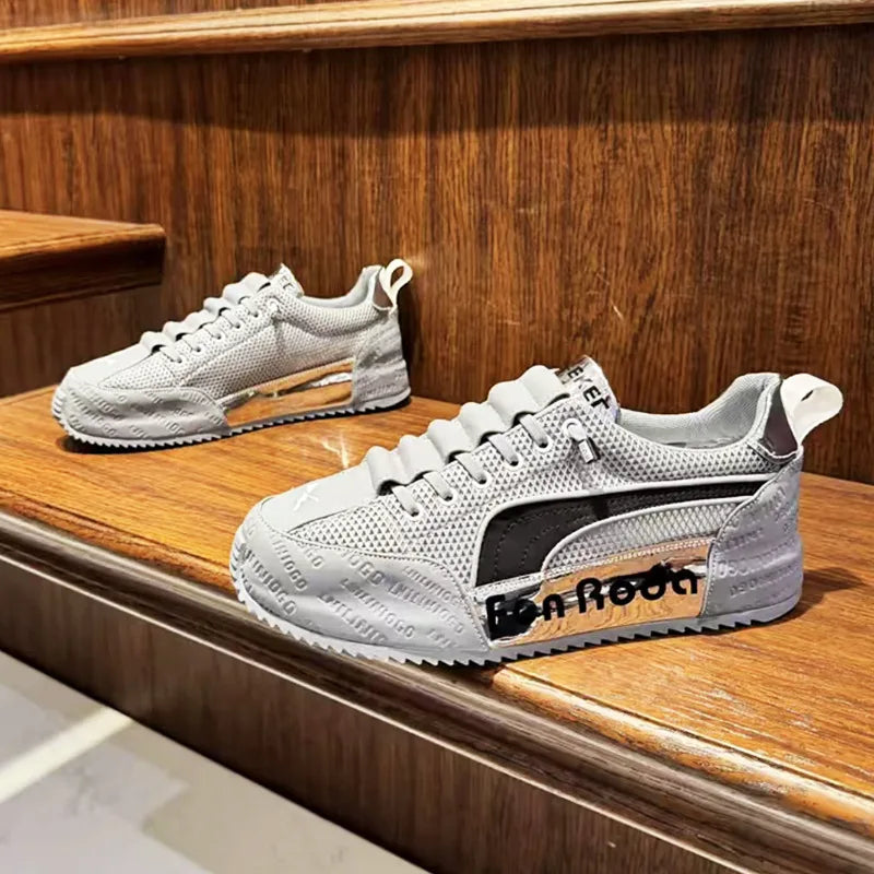 Sneakers Casual Mens Designer Cover Bottom Board Shoes Fashion Leather Fabric Breathable Increased Internal Platform Sport Shoes