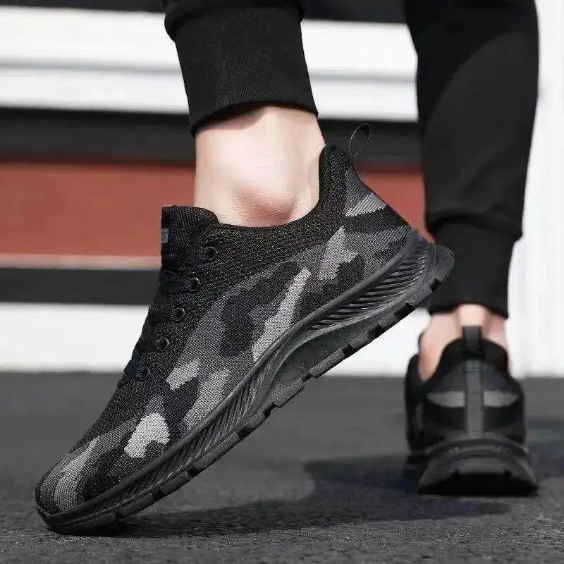 Unisex Camouflage Hiking Shoes Outdoor Training Worksite Safety Shoes Spring Summer Cotton Lined Leather Casual Shoes