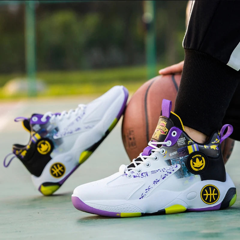 Men's Sneaker High Top Basketball Shoes New Casual Anti-slip Sport Breathable Running Shoes Style Unisex EEE