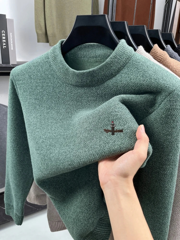 Luxury Trend Brand Pullover Men's knitted New High-quality Korean exquisite embroidery comfort round neck fashion golf sweater