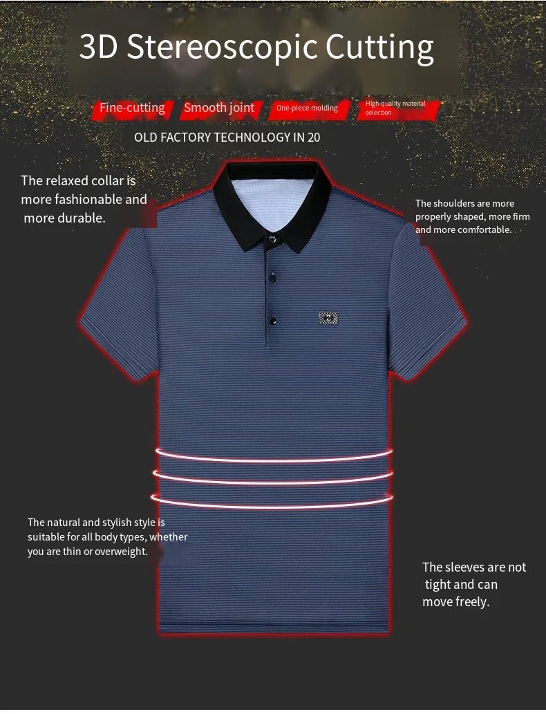 Original Designer Brand Men Short-Sleeved Polo Shirt Letter Print Lapel Button Summer New T-Shirt Business Casual Men's Clothing