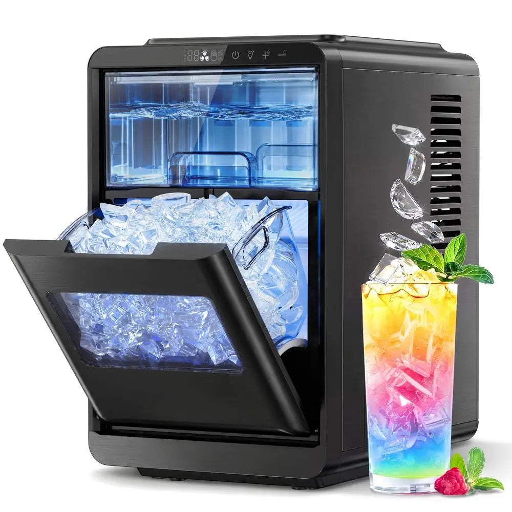 Crescent Ice Maker Countertop, 26.5 Lbs 24H, SelfCleaning, LED Display, Timer, Adjustable Ice Thickness, Portable Ice Machine f