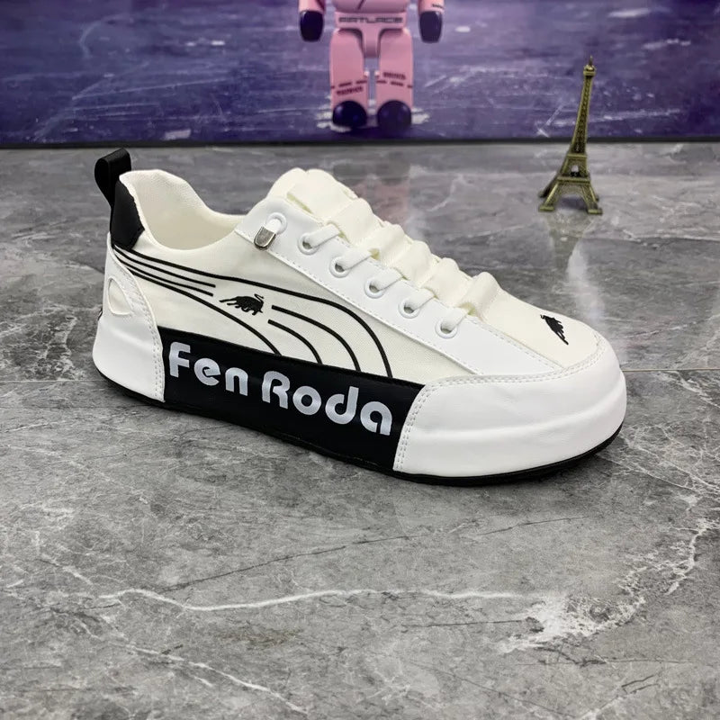 Men Chunky Sneakers Fashion Casual Secondary Leather Cowhide Fabric Breathable Increased Internal Cover Bottom Platform Shoes
