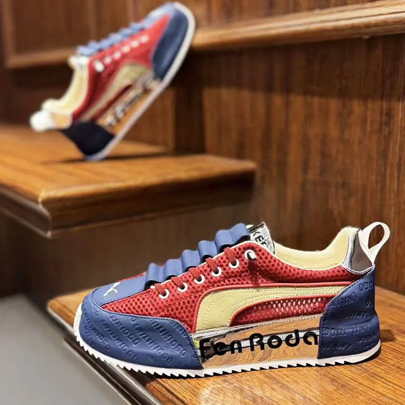 Sneakers Casual Mens Designer Cover Bottom Board Shoes Fashion Leather Fabric Breathable Increased Internal Platform Sport Shoes