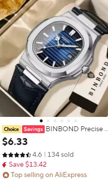 BINBOND Luxury Quartz Watches For Men Luminous Waterproof Auto Date Chronograph Men's Watch Business Sport Fashion Casual Reloj
