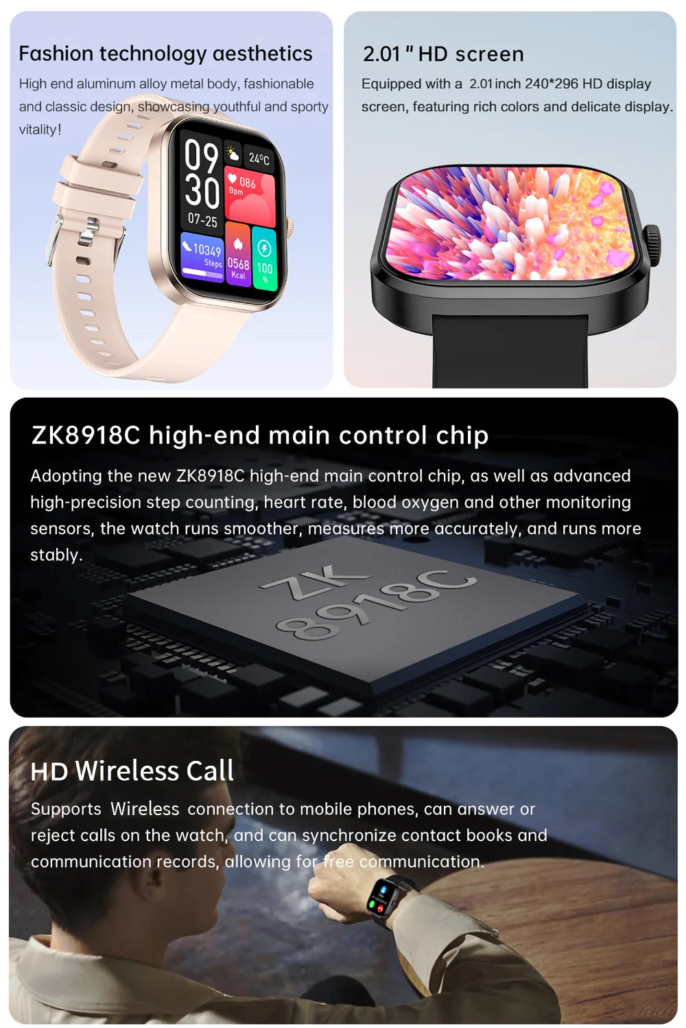 LIGE Smart Watches Ladies Bluetooth Call Sport Bracelet for Android IOS Women‘s Health Monitor Gift Music Clock Smartwatch Pink