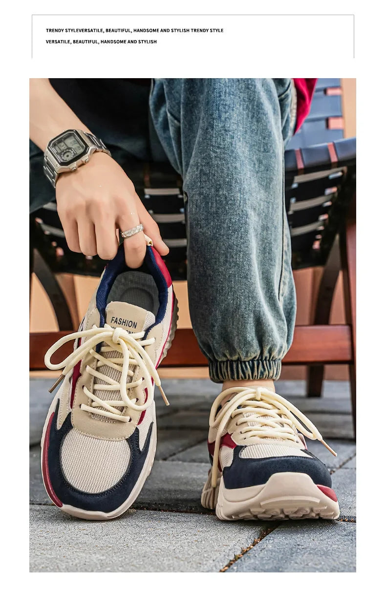 Spring Fashion Mesh Breathable Man Shoes Outdoor Non‑slip Running Sneakers Versatile Lightweight Comfortable Casual Sports Shoes