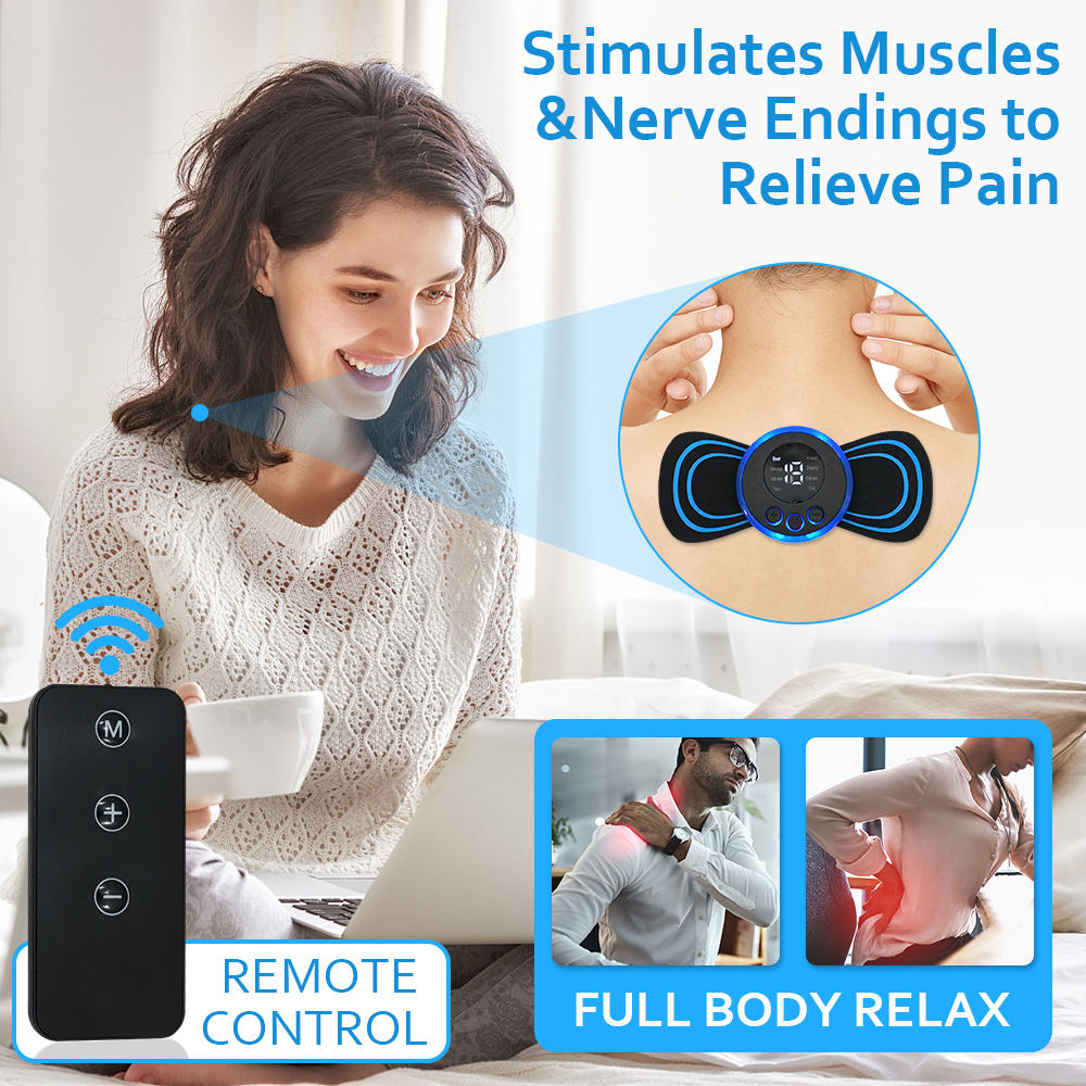 Electric Neck Massager EMS Muscle Massage Stimulator Low Frequency Instrument Back Cervical Calf Patches Pain Joints Mini Device