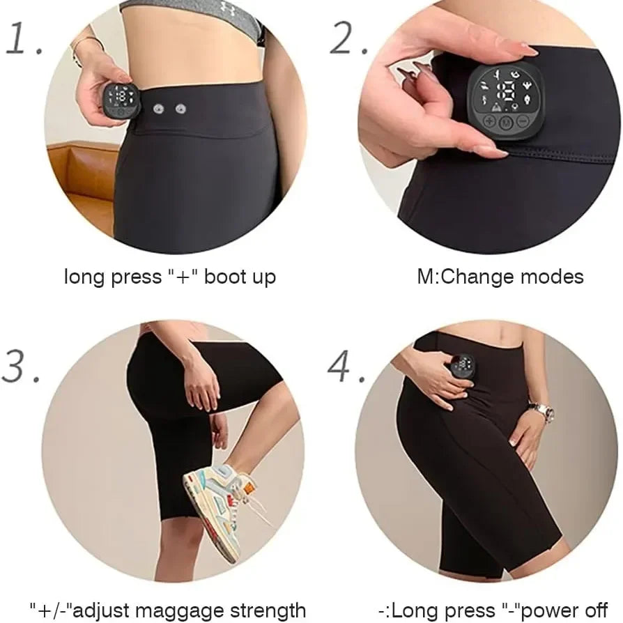 High Waist Shorts Yoga Pants with EMS Muscle Stimulator Buttock Ultimate EMS Stimulator 8 Modes 19 Intensity Levels Presoterapia