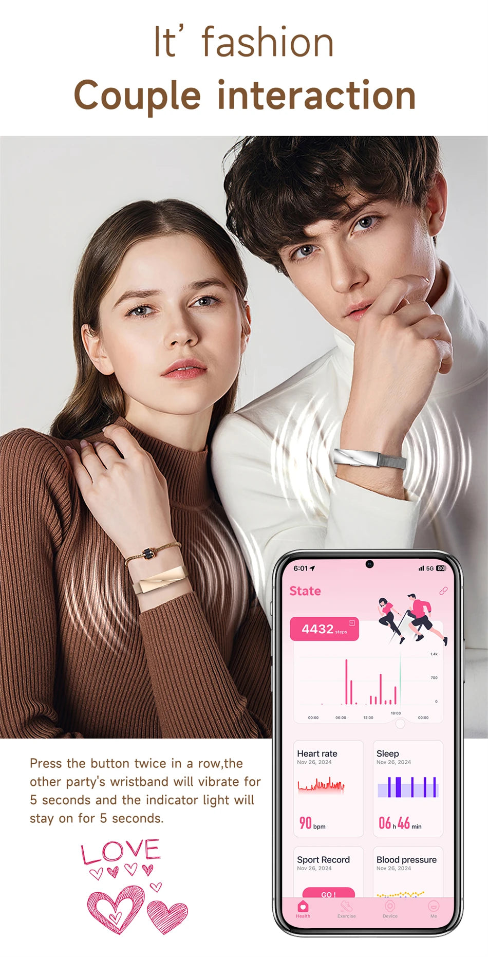 Global Version Smart Wristbands Bluetooth Smartband Fitness Tracker Heart Rate Blood Oxygen Sleep Monitor Health Smart Bracelet