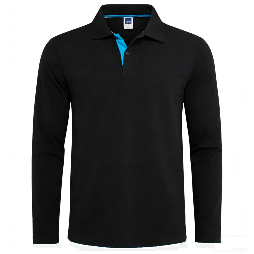 95% Cotton Long Sleeve T Shirts Men Casual Brand Homme Clothing Hombre Tee Tops Fashion Tshirt Black White Polo T-Shirts For Men