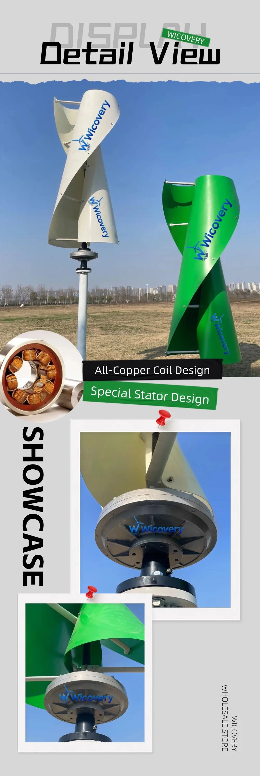 10000W 15KW 20KW Low Speed Vertical Axis Wind Turbine 12V 24V 48V High Power Off-grid Grid Connection Wind Controller for Home