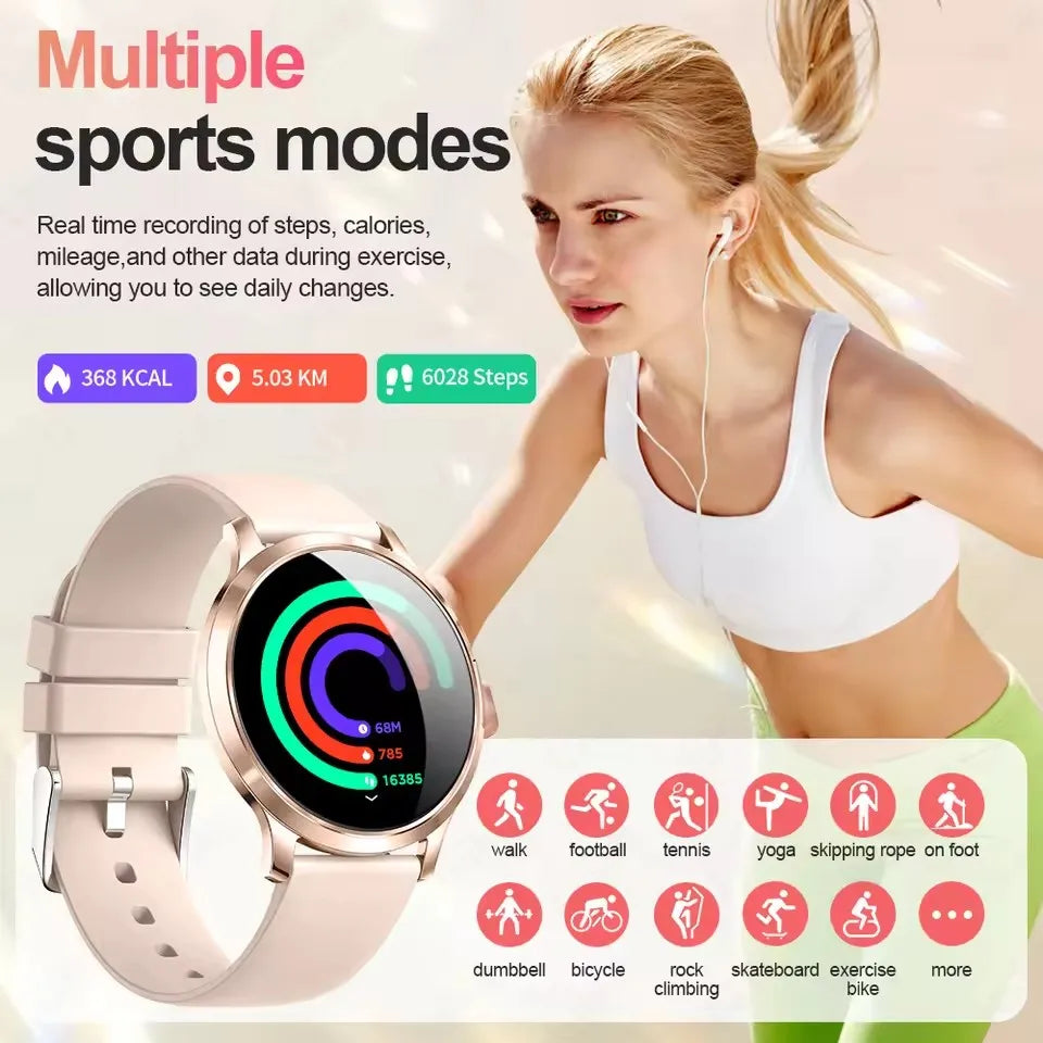 New Smart Watch Women 1.32"Ultra-thin AMOLED HD Screen Sport Fitness Bracelet Custom Watch Face Bluetooth Call Luxury Smartwatch