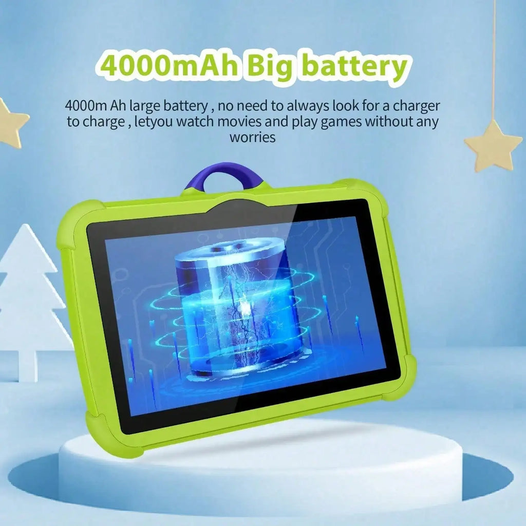 7-Inch Educational Tablet Android 13, 4GB + 64GB Quad Core, IPS HD Display, Parental Controls & Learning Games, Silicone Case, For Students