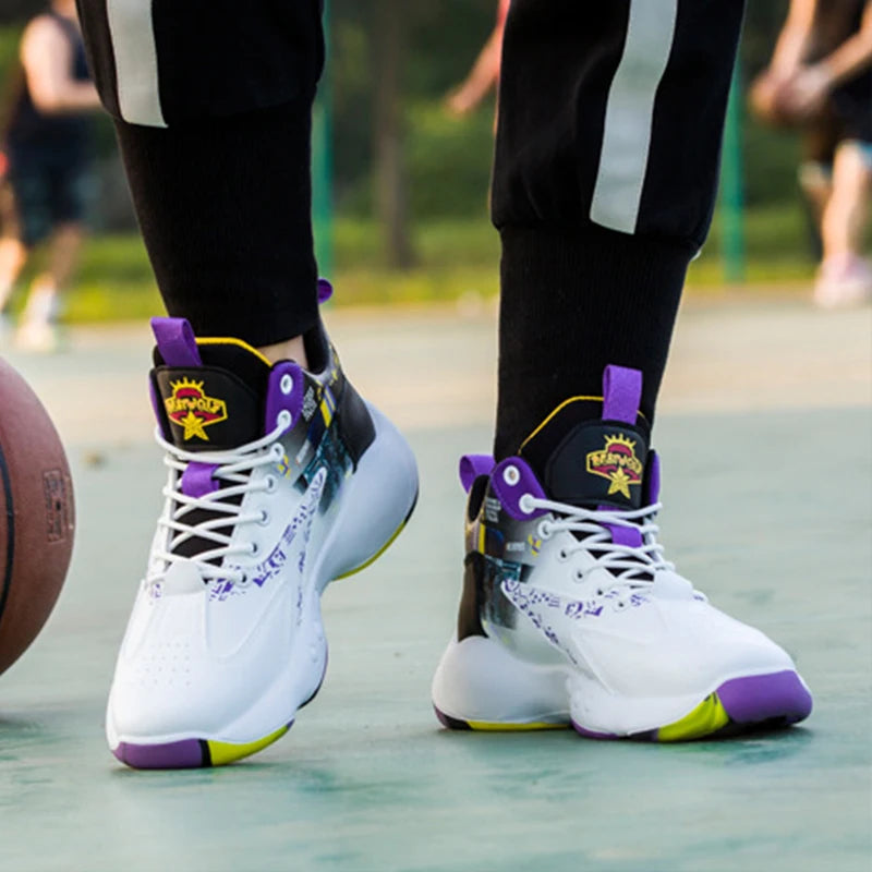 Men's Sneaker High Top Basketball Shoes New Casual Anti-slip Sport Breathable Running Shoes Style Unisex EEE