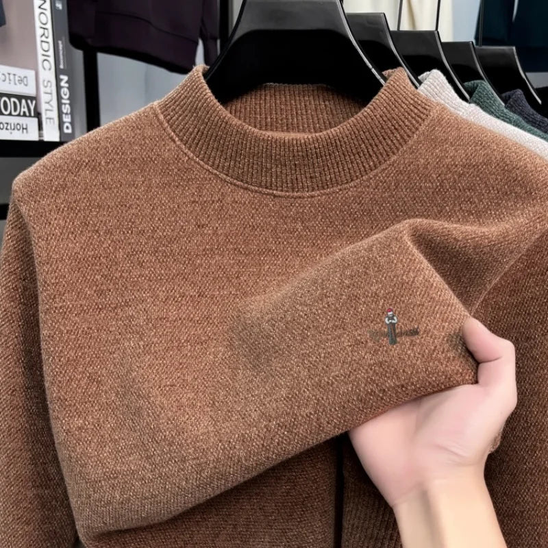 Luxury Trend Brand Pullover Men's knitted New High-quality Korean exquisite embroidery comfort round neck fashion golf sweater