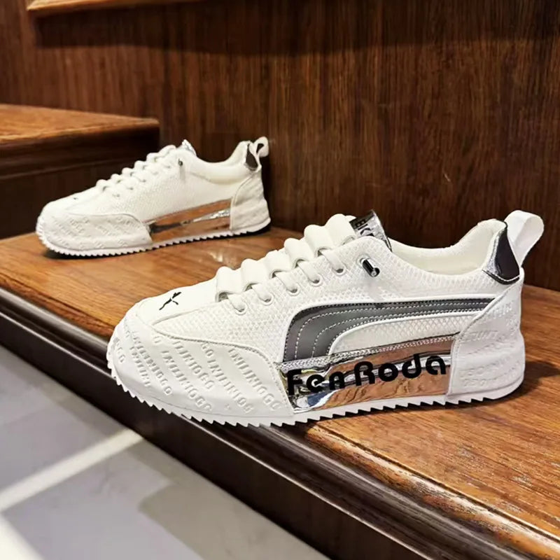 Sneakers Casual Mens Designer Cover Bottom Board Shoes Fashion Leather Fabric Breathable Increased Internal Platform Sport Shoes