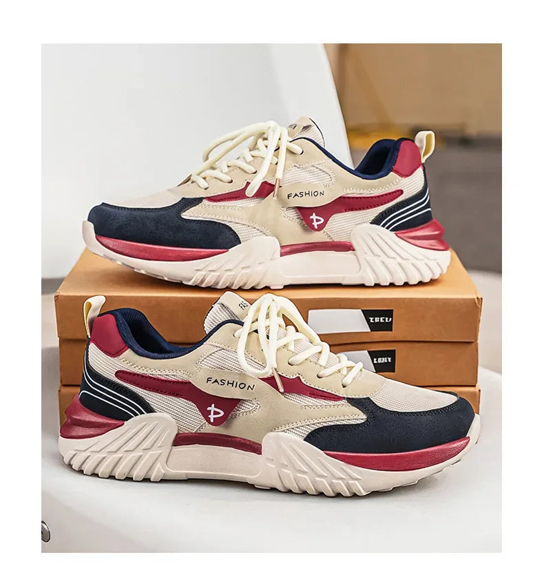 Spring Fashion Mesh Breathable Man Shoes Outdoor Non‑slip Running Sneakers Versatile Lightweight Comfortable Casual Sports Shoes