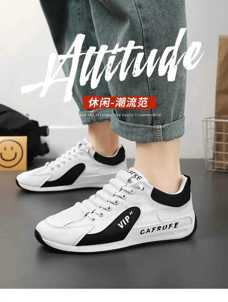 Sneakers Casual Men Retro Running Shoes Fashion Microfiber Leather Fabric Breathable Height Increased Flat Platform Board Shoes